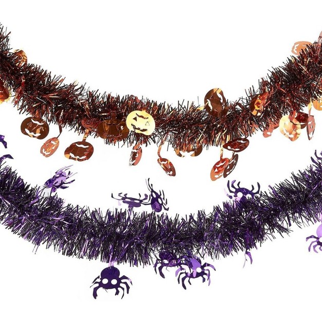 Juvale 5 Pack Halloween Party Garland Decorations Tinsel With 5 Assorted Design 6 6 Feet