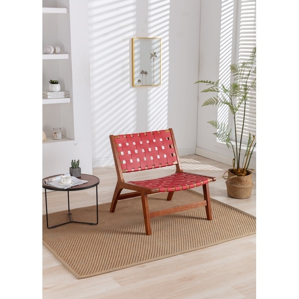 Solid Wood Frame Chair With White Wool Carpet