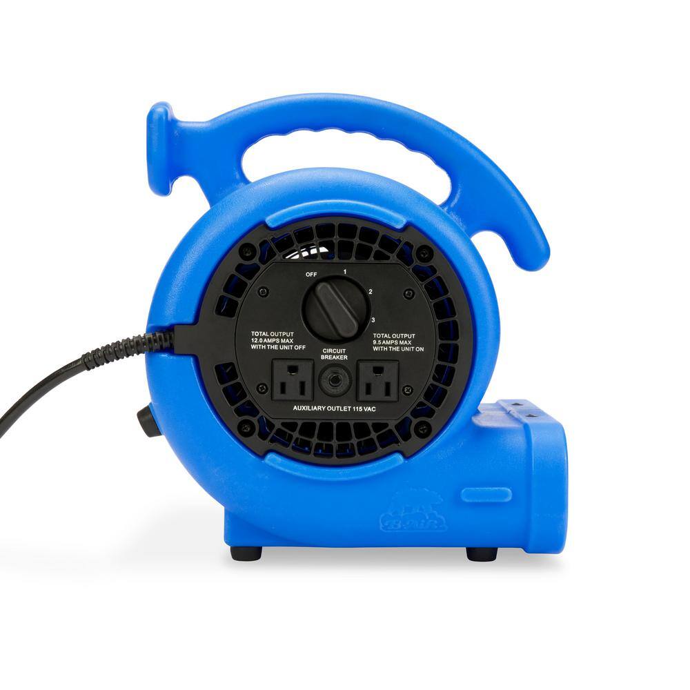 B-Air VP-20 15 HP Air Mover for Water Damage Restoration Carpet Dryer Floor Blower Fan Home and Plumbing Use in Blue BA-VP-20-BL