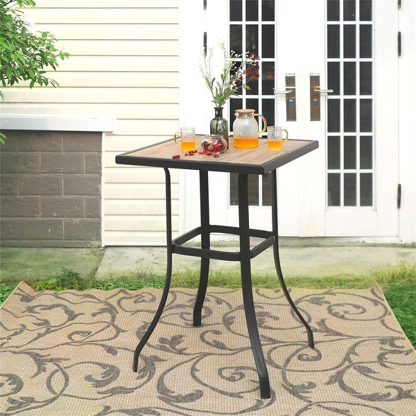 3piece Outdoor Swivel Bar Stool and Table Bistro Set