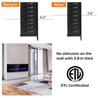 Costway 5100 BTU 60 in. Electric Wall Heater Fireplace Recessed Ultra Thin Furnace Wall Mounted Heater GHM0487