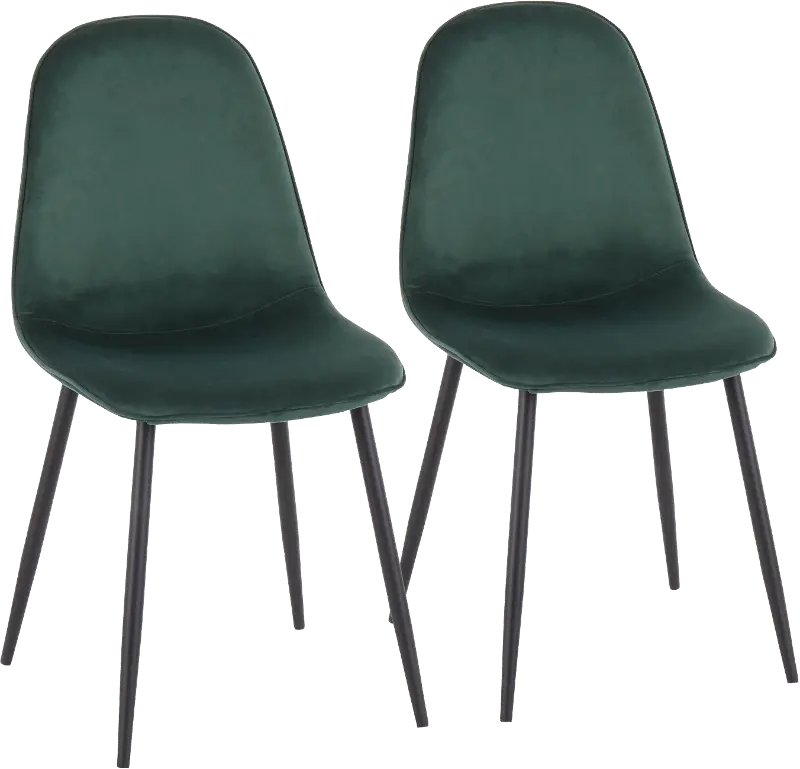 Pebble Green and Black Dining Room Chair (Set of 2)