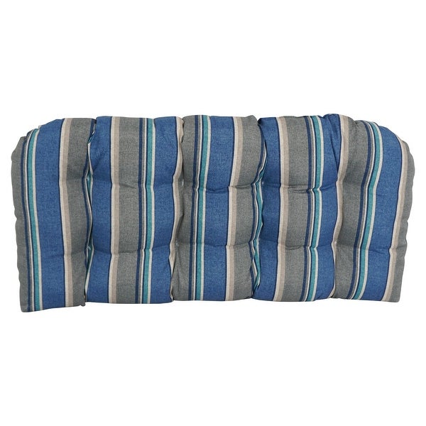 42-inch Rounded Back Tufted Outdoor Loveseat/Bench Cushion