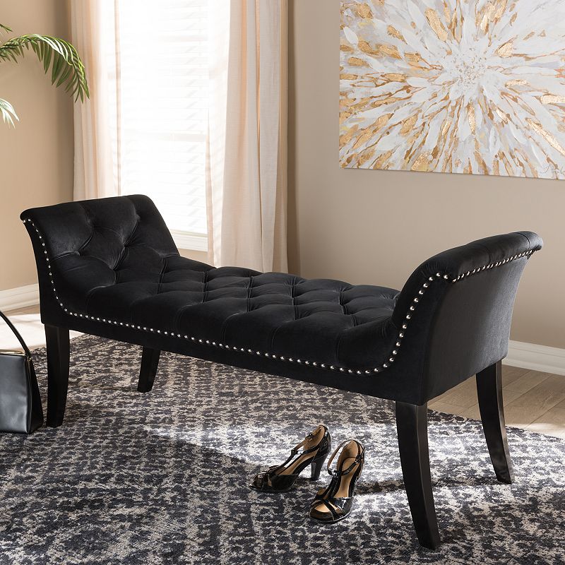 Baxton Studio Chandelle Black Bench