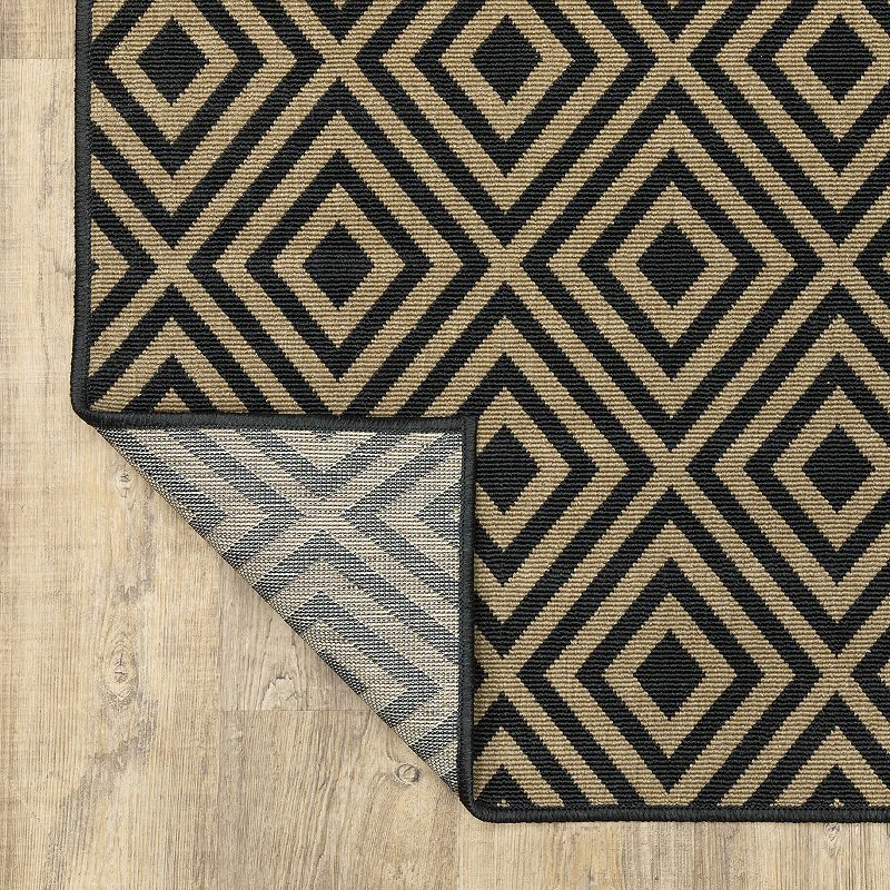 StyleHaven Mainland Diamond Panel Geometric Indoor Outdoor Rug