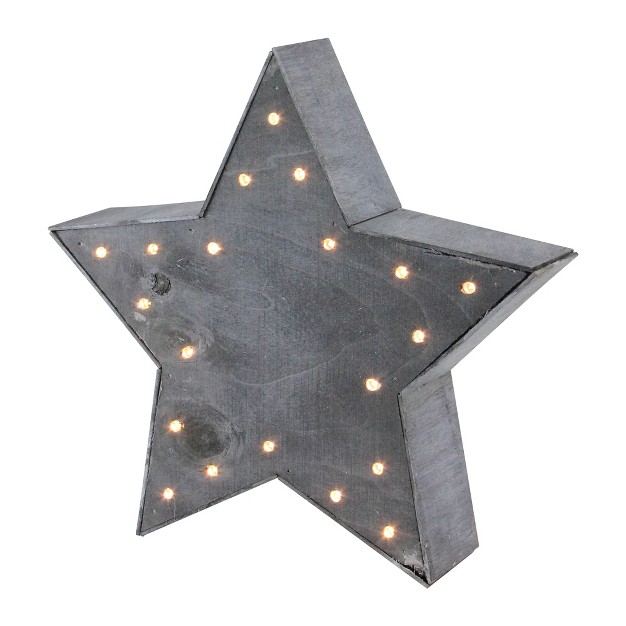 Lighted Gray 5 Point Star Christmas Decoration