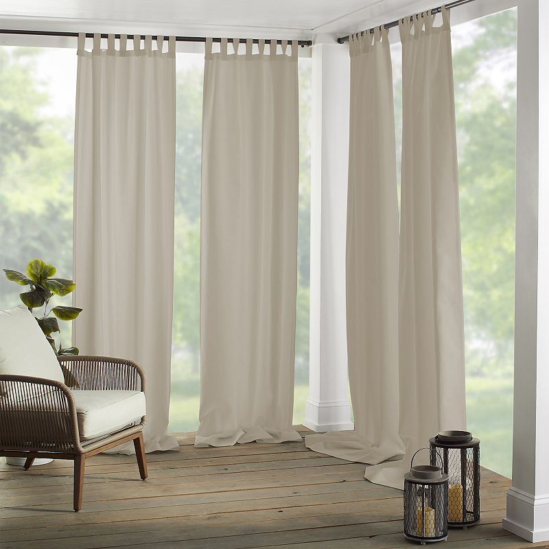 Elrene Home Fashions Matine Solid Tab Top Indoor/Outdoor Window Curtain