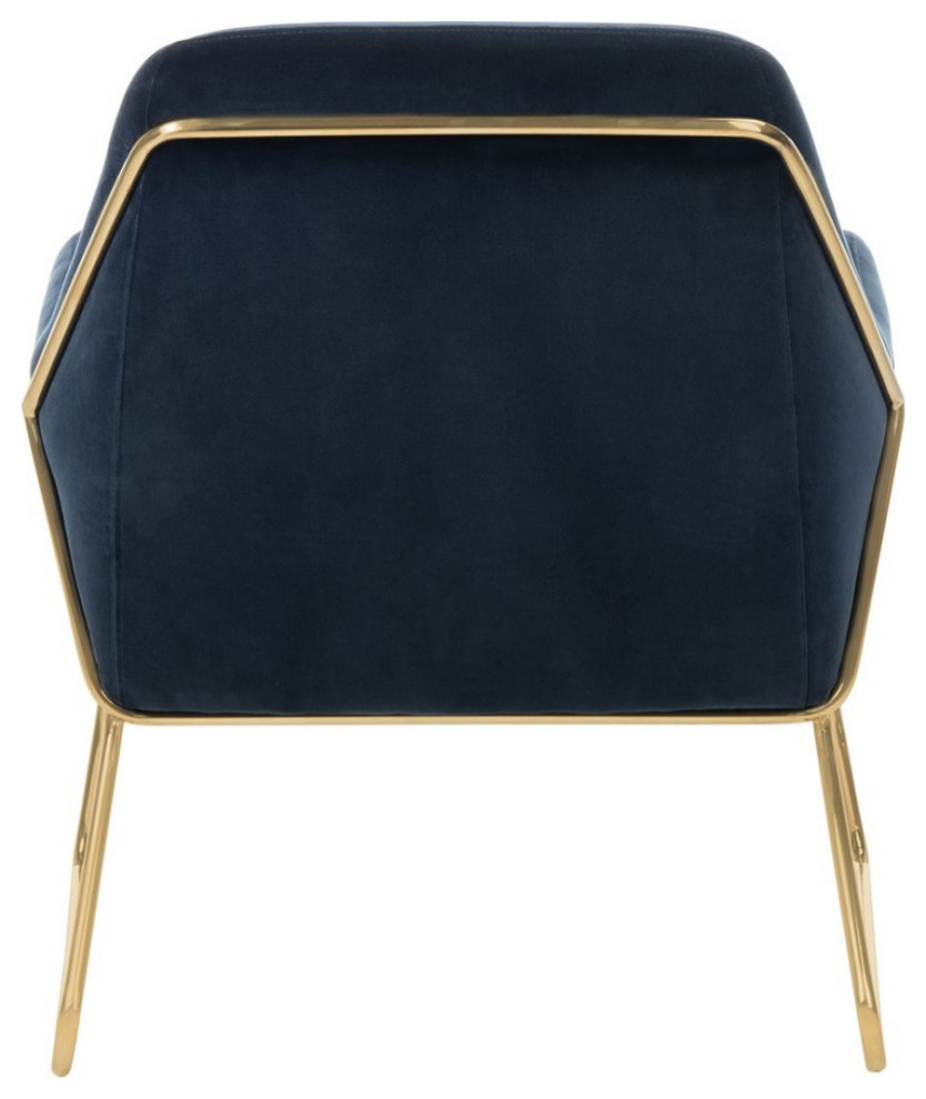 Marshall Metal Frame Accent Chair Navy   Contemporary   Armchairs And Accent Chairs   by AED Luxury Home Decor  Houzz