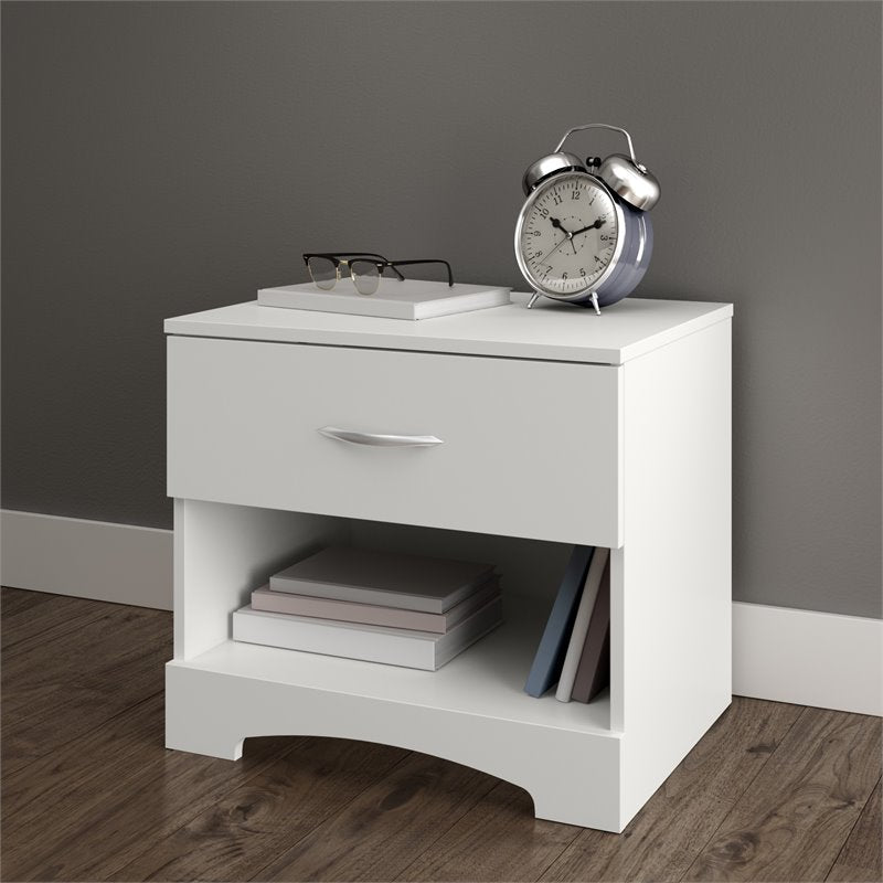 Home Square 3-Piece Set with Nightstand 5-Drawer Chest & Double Dresser in White