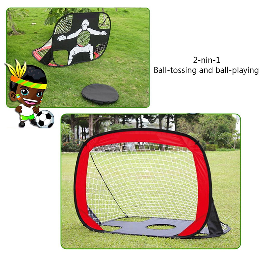 Willstar Pop Up Kids Football Goal Net Foldable Football Goal， Outdoor Portable Strong Sport Training Nets for Backyard Soccer Nets Sports