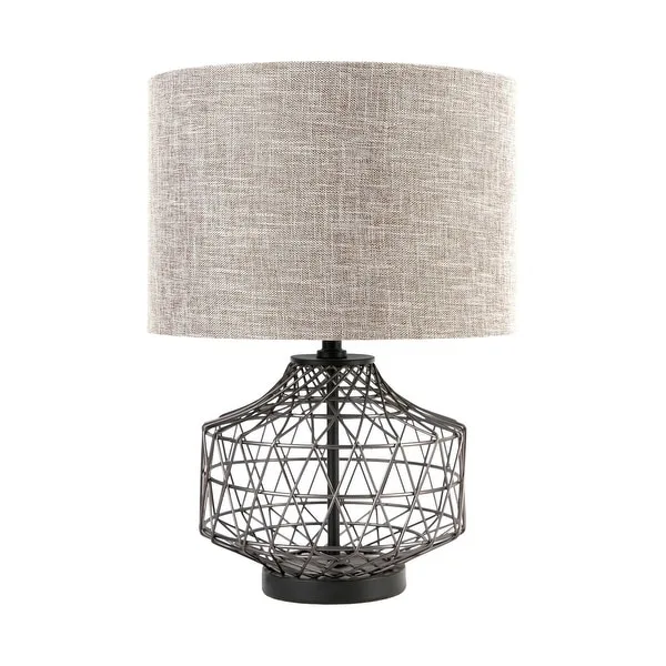 Gray Metal Basket Design Table or Desk Lamp - 20