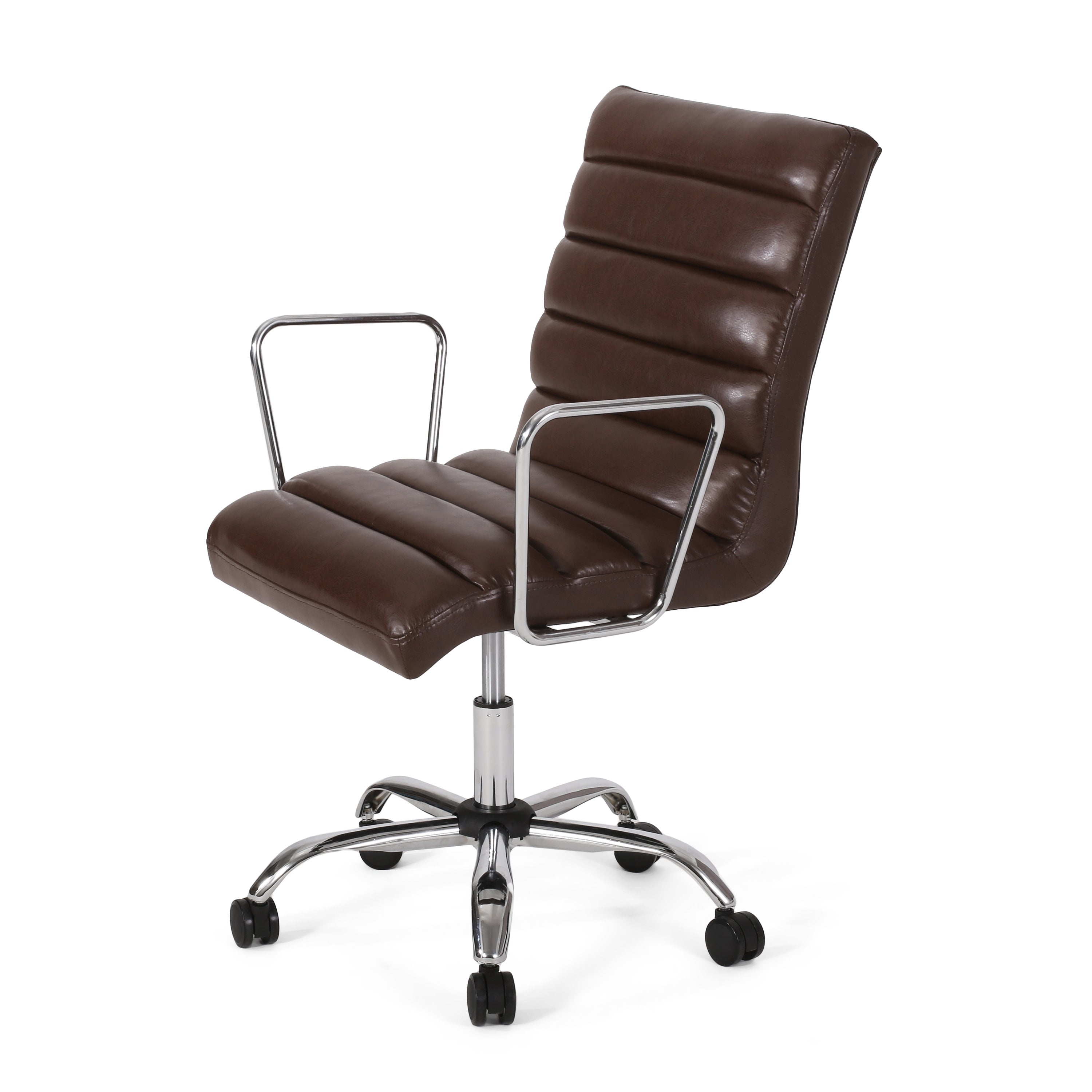 Gilmans Contemporary Faux Leather Channel Stitch Swivel Office Chair