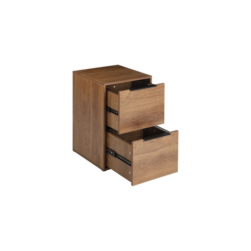 Wooden Vertical File Cabinet with 2 Drawers