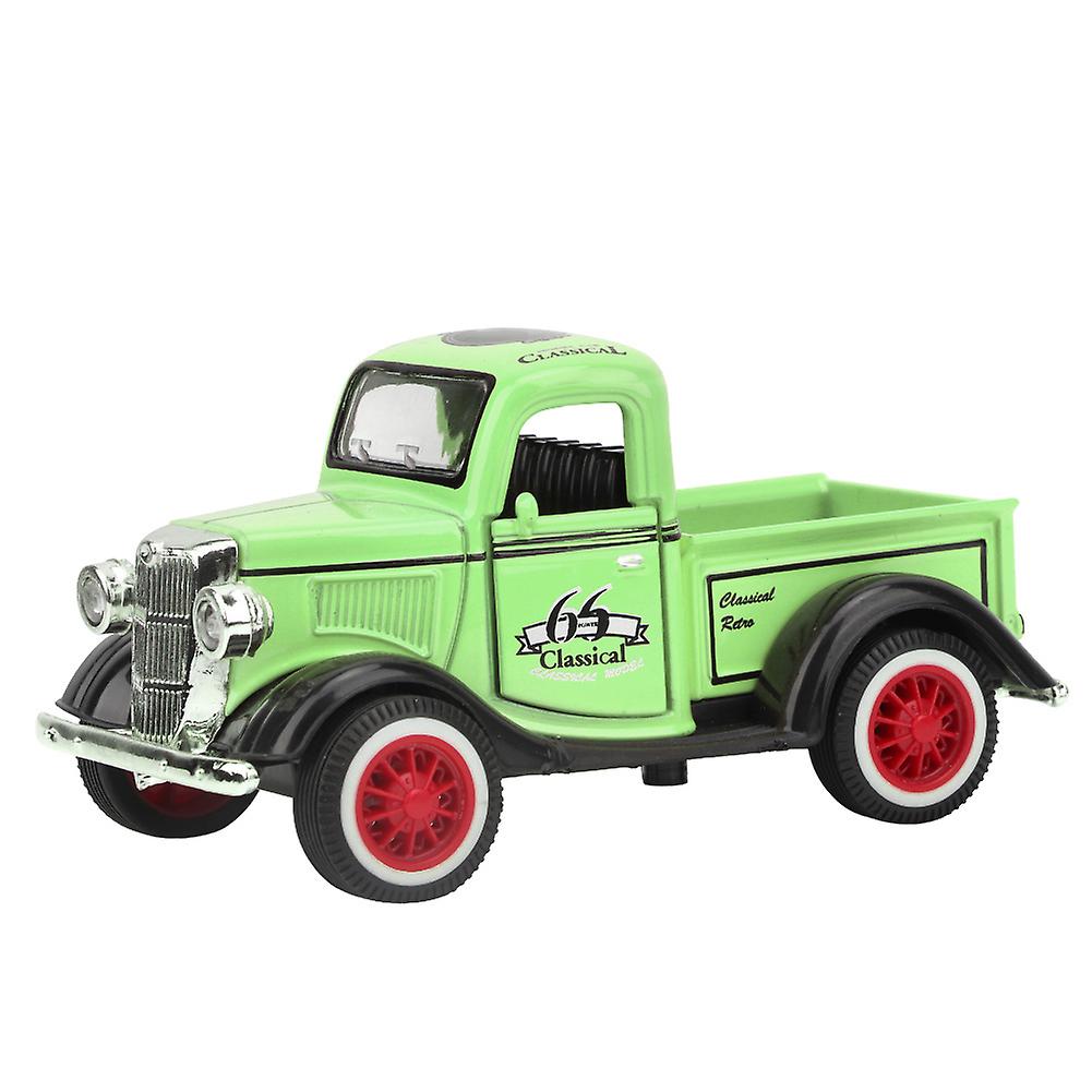 Alloy Pull Back Car Toy Pickup Truck Model Diecast Toy Sound Light Car Vehicle Toys(green)