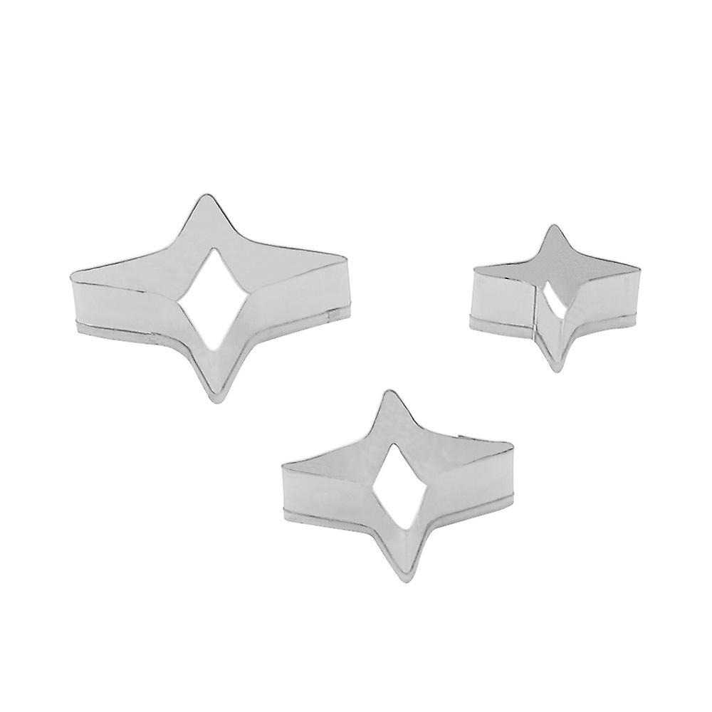 Stainless Steel Four-pointed Star Shape Cutting Mold - 3pcs/set