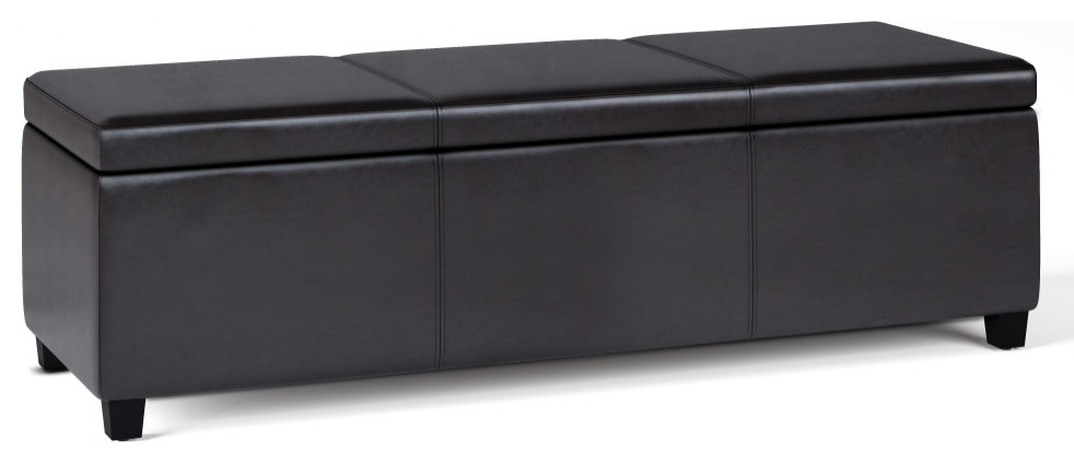 Avalon Extra Large Storage Ottoman Bench   Contemporary   Footstools And Ottomans   by Simpli Home Ltd.  Houzz