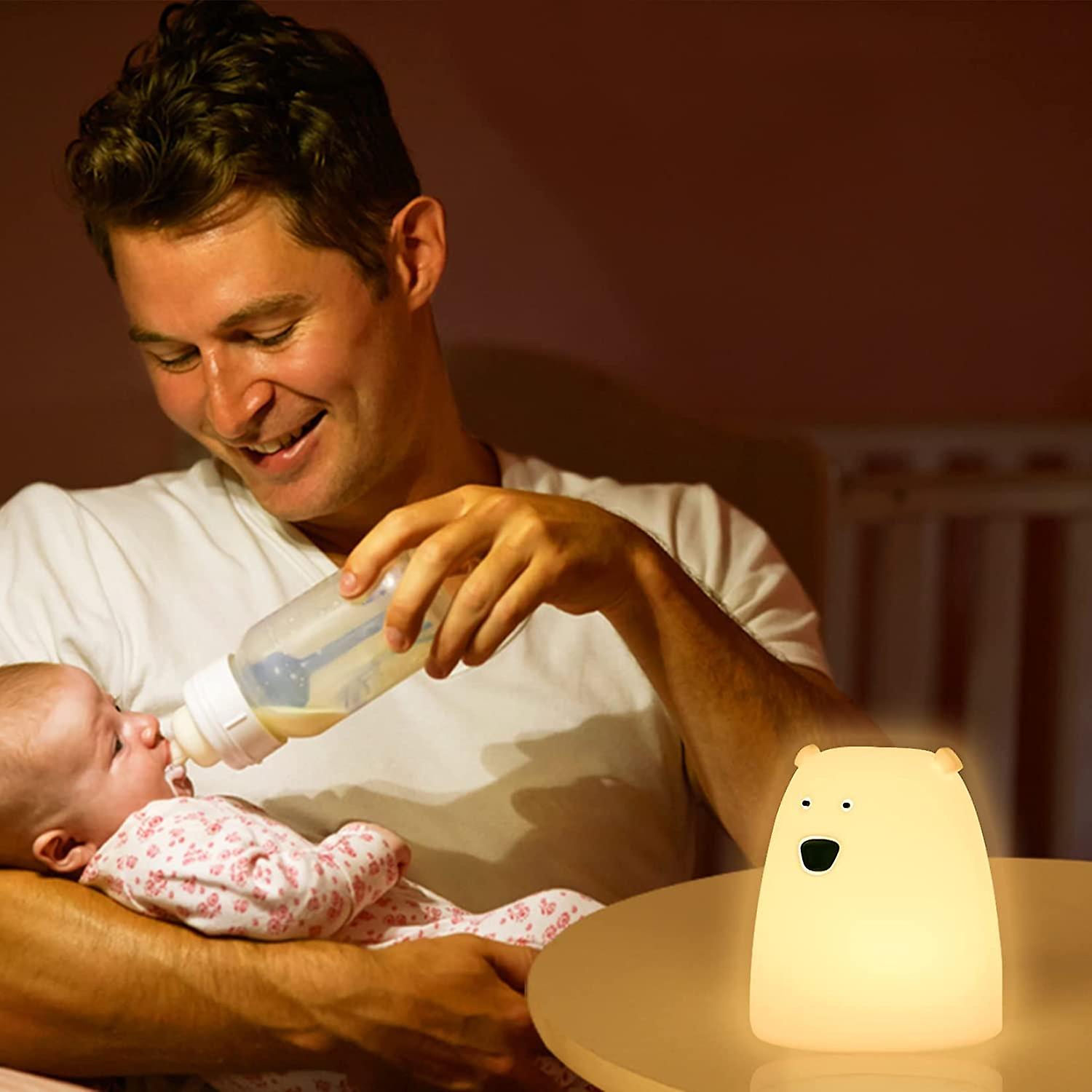 Night Light For Kids， Baicccf Cute Night Lamp Battery Powered Night Light For Kids Silicone Soft Led Nightlights， Baby Nursery Squishy Light Birthday