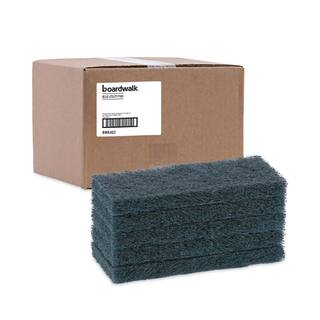 Boardwalk 4 in. x 10 in. Medium-Duty Blue Sponge Pad 20Count BWK402