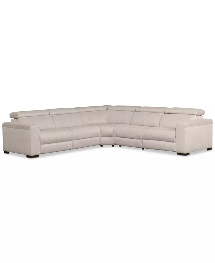 Furniture Nevio 124 5-Pc. Fabric L Shaped Sectional Sofa