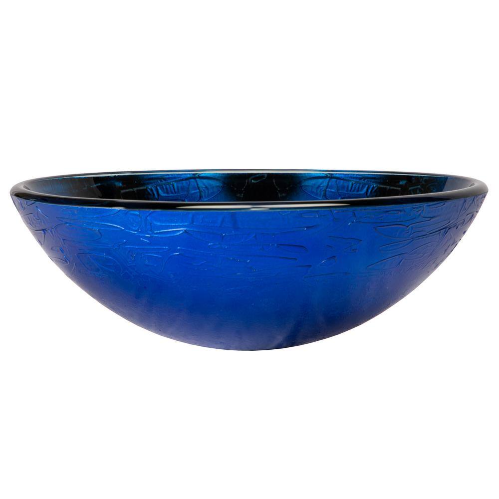 Eden Bath Vibrant Blue Foil Glass Vessel Sink EB_GS63