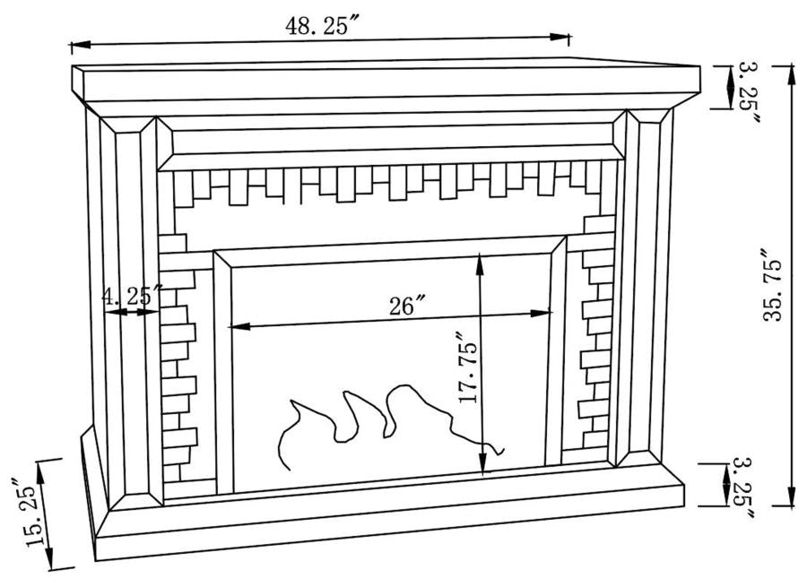 Gilmore Rectangular Freestanding Fireplace Mirror- 991048