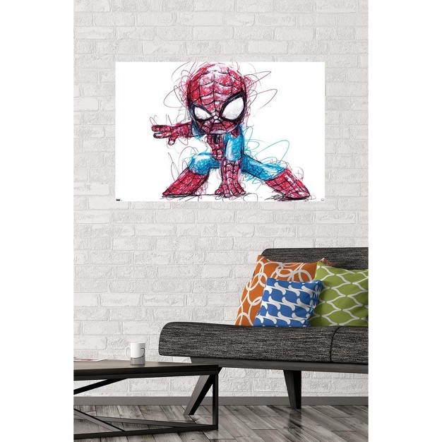 Trends International Marvel Comics Spider man Sketch Unframed Wall Poster Prints