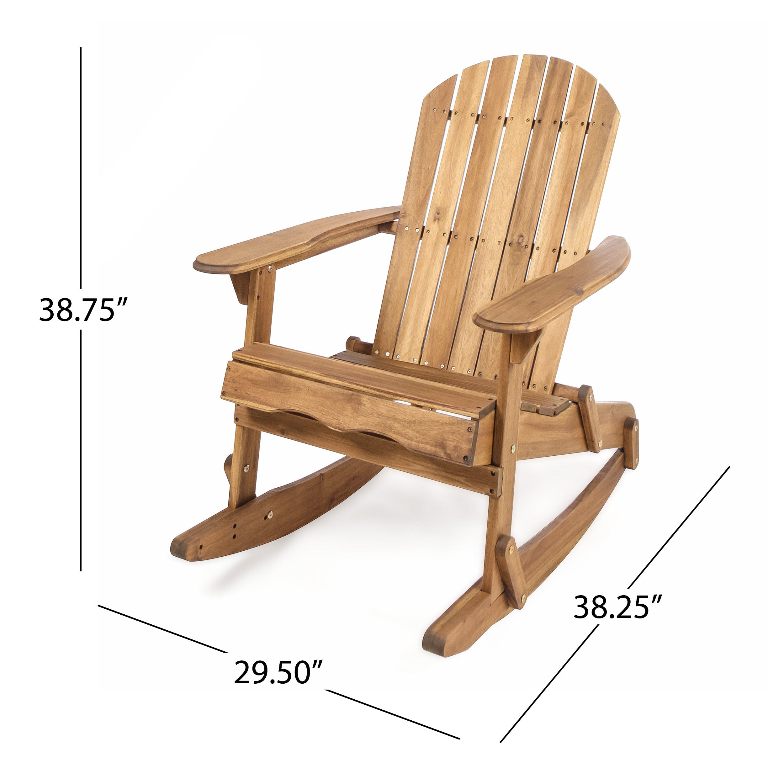 Benson Outdoor 5 Piece Acacia Wood/ Light Weight Concrete Adirondack Chair Set with Fire Pit