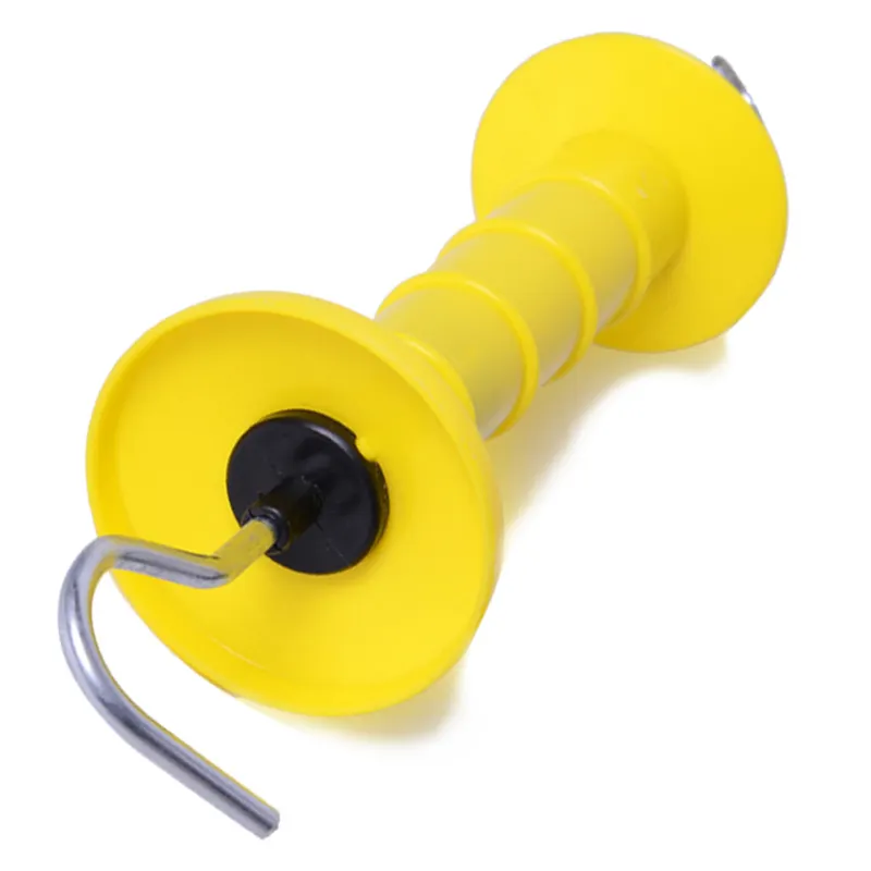 Electric fence yellow color eco friendly PP plastic rubber gate handle electric animal fencing gate handle