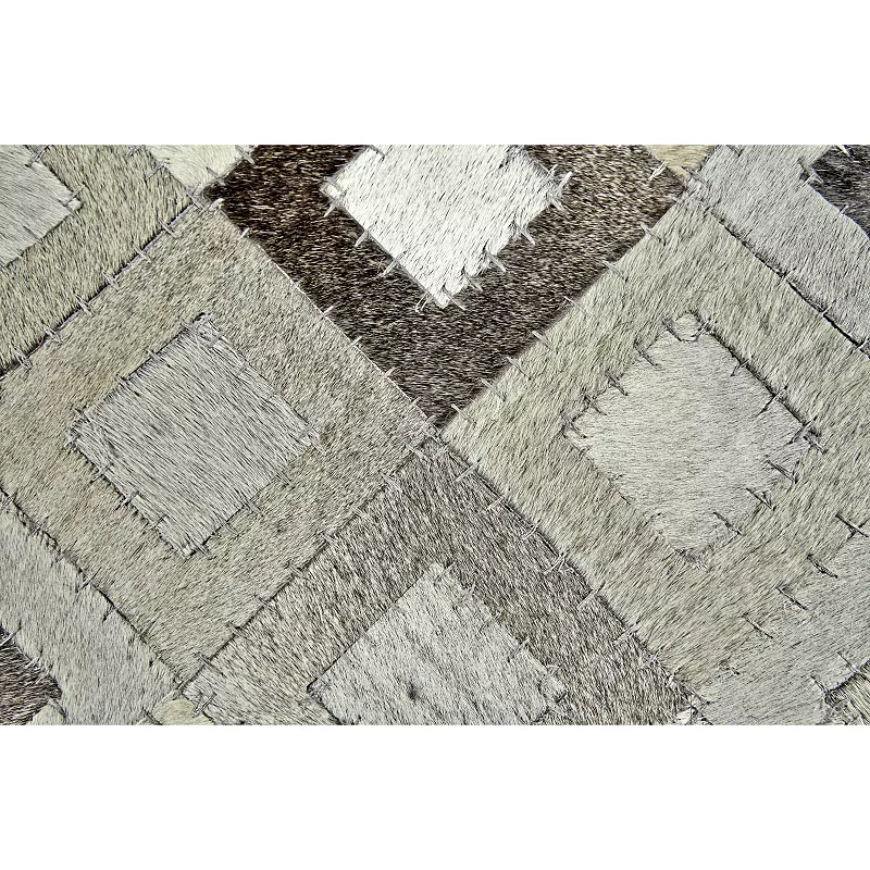 Weave and Wander Zenna Gray Leather Area Rug