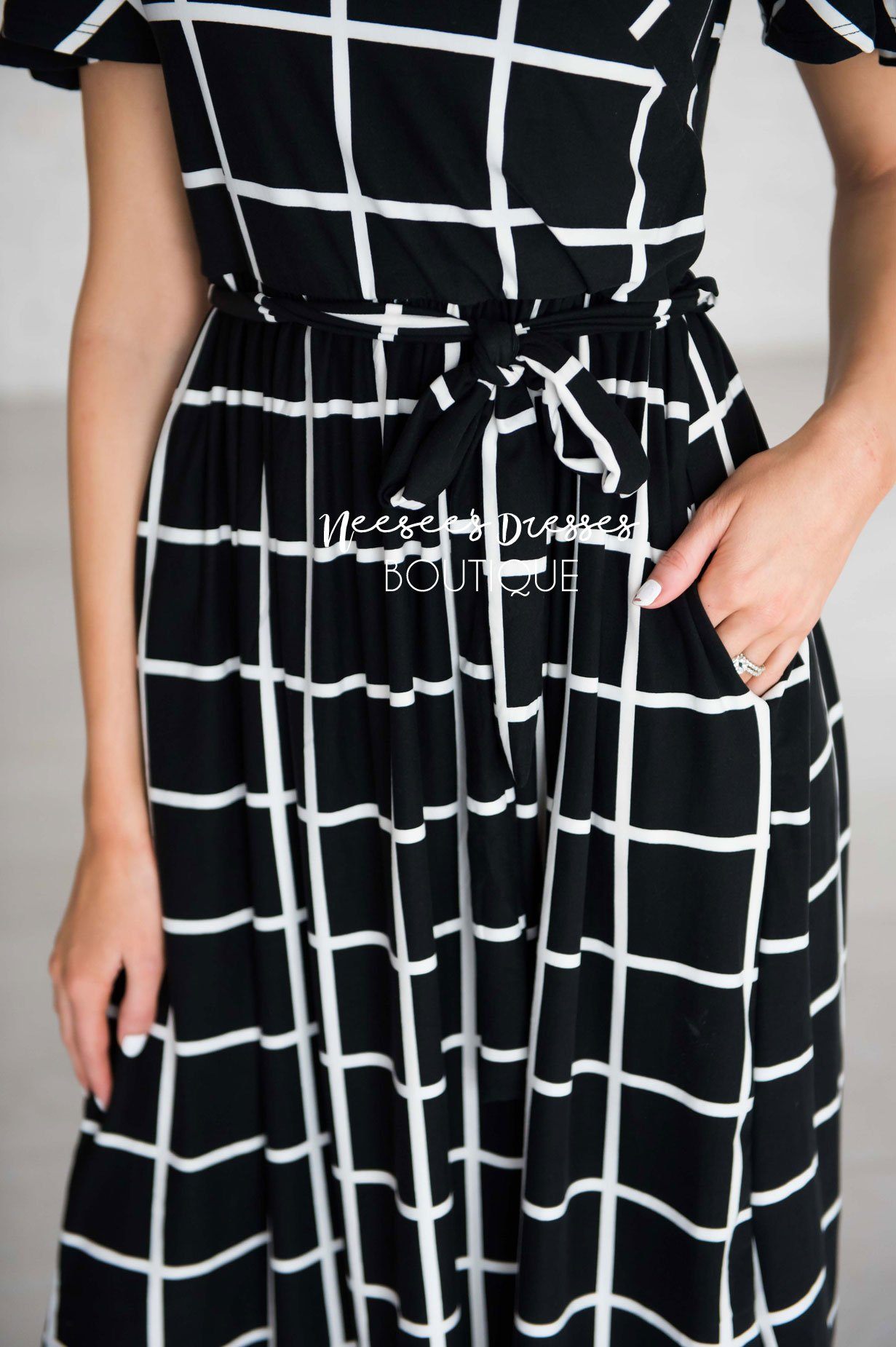 The Moxie Grid Print Dress