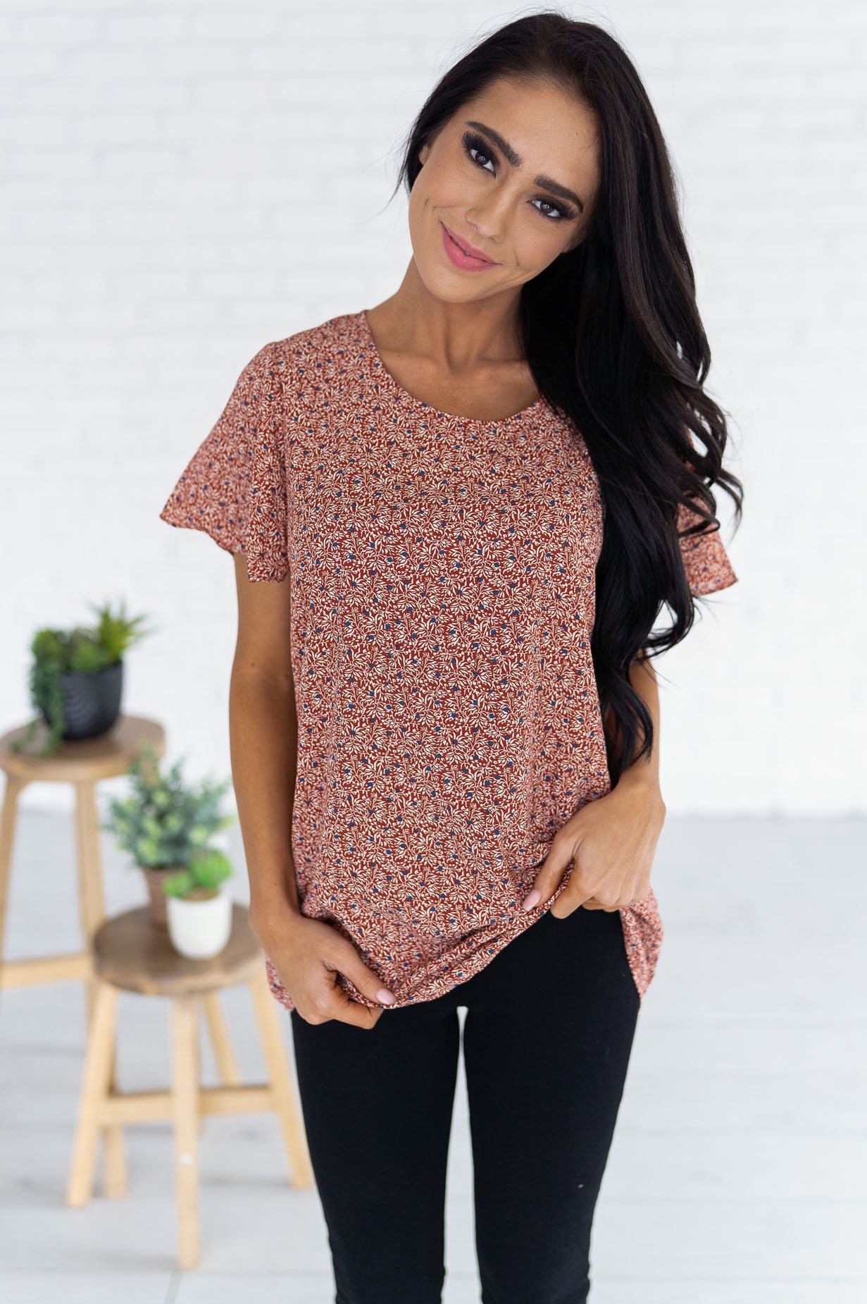 Ditzy Floral Modest Blouse