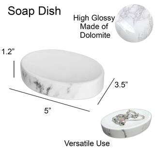 Marble Collection Bath Soap Dish Cup Dolomite White 6482602