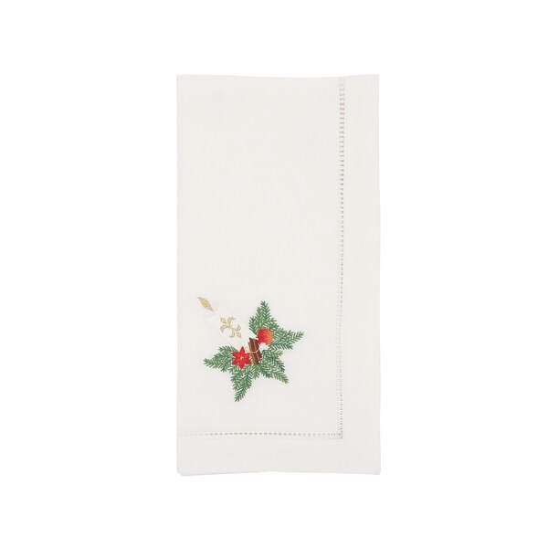 Festive Candle Embroidered Napkin (Set of 6)