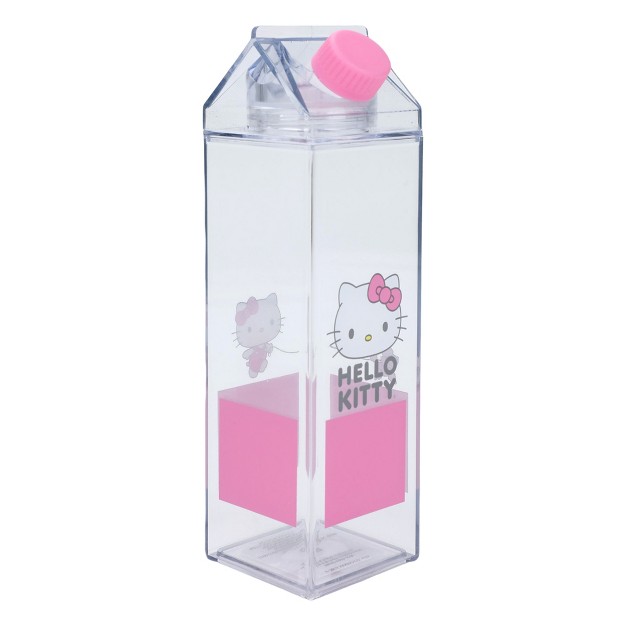 Hello Kitty Character On Pink Square 16 Oz Plastic Milk Carton