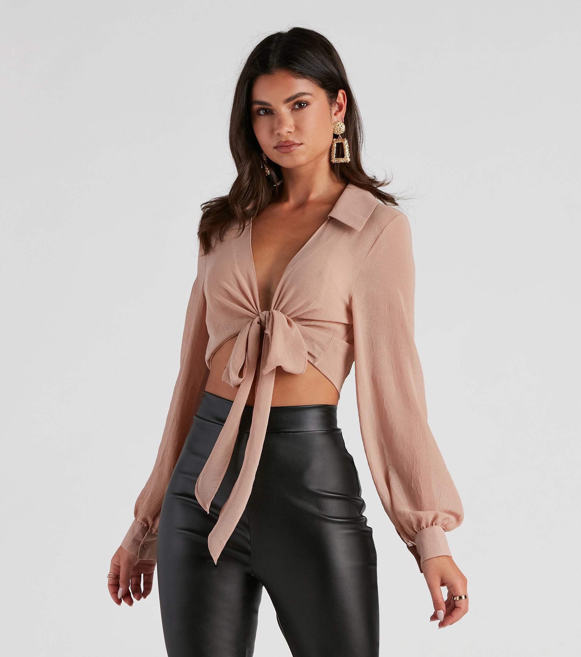 Chic Style Moves Tie-Front Top