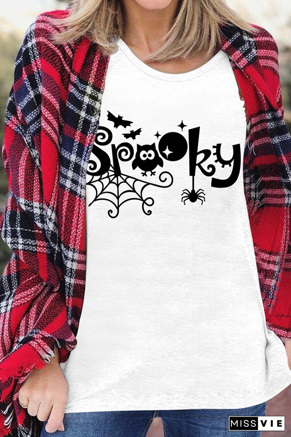 Spooky Halloween Day Graphic Tees for Women Wholesale Short Sleeve T shirts Top