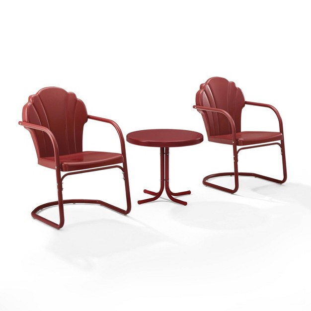 3pc Tulip Seating Set Red Crosley