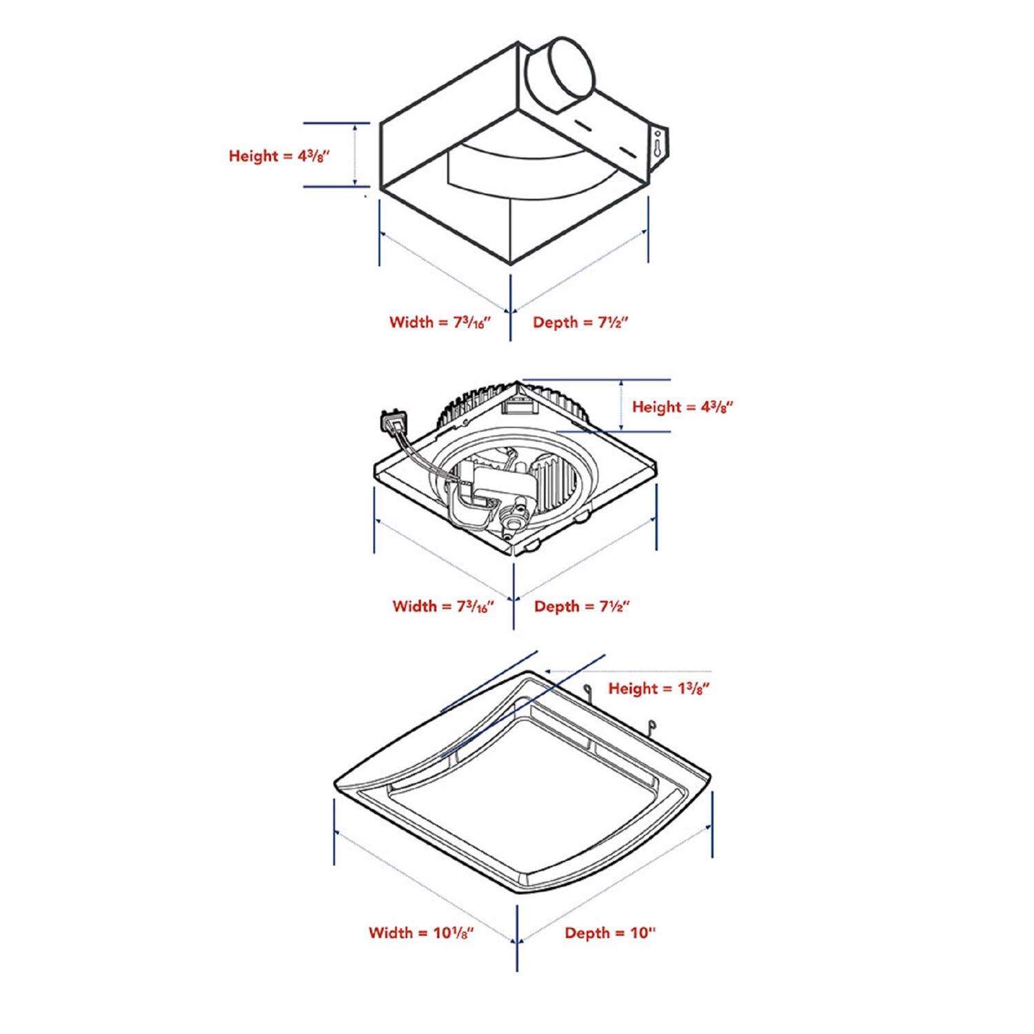 Broan Nutone QuicKit 60 CFM 2.5 Sones Bathroom Ventilation Fan Upgrade Kit