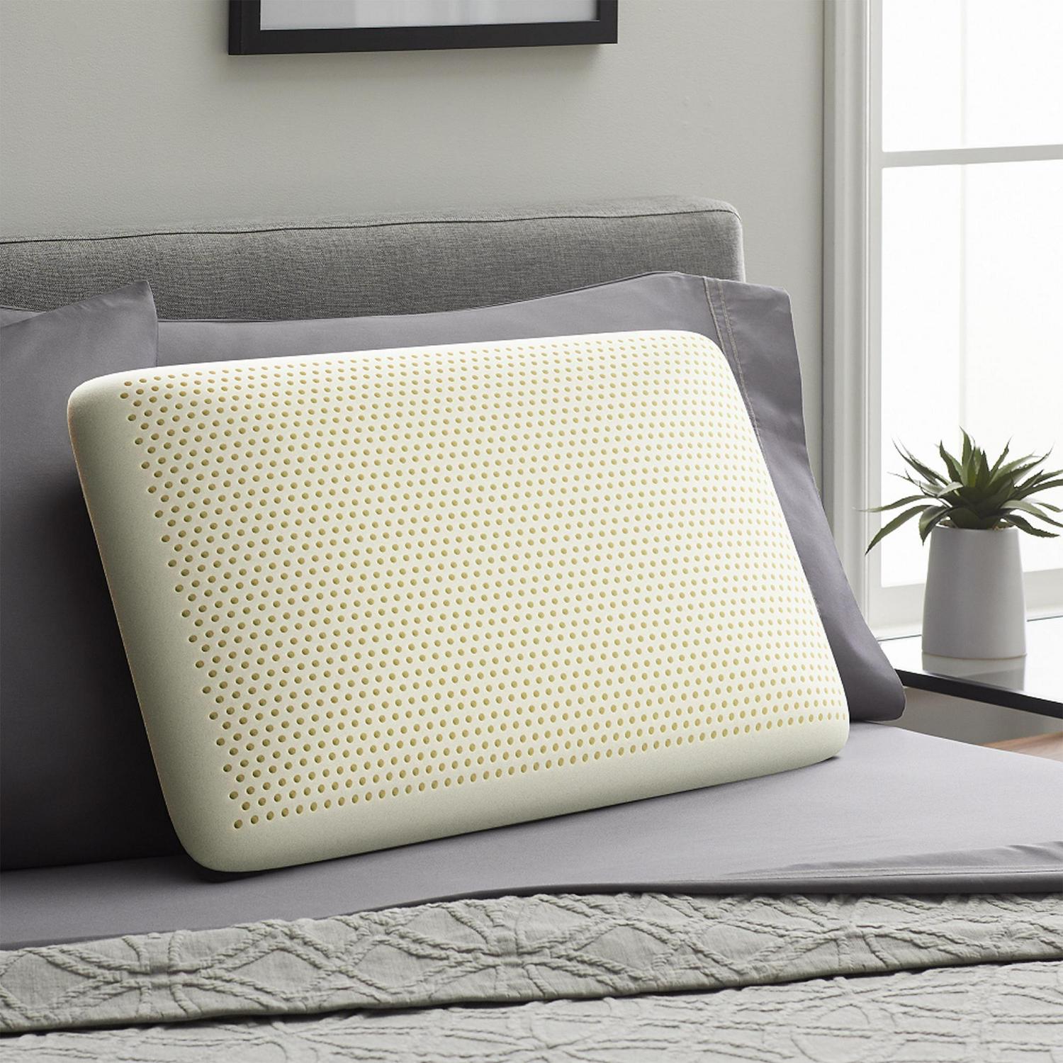 Talalay Latex Foam Mid-Loft Pillow， Queen， Mid-Loft， Rest Haven