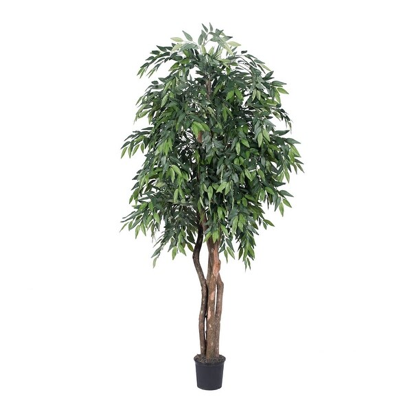 Vickerman 6' Artificial Green Smilax Executive，Black Plastic Pot