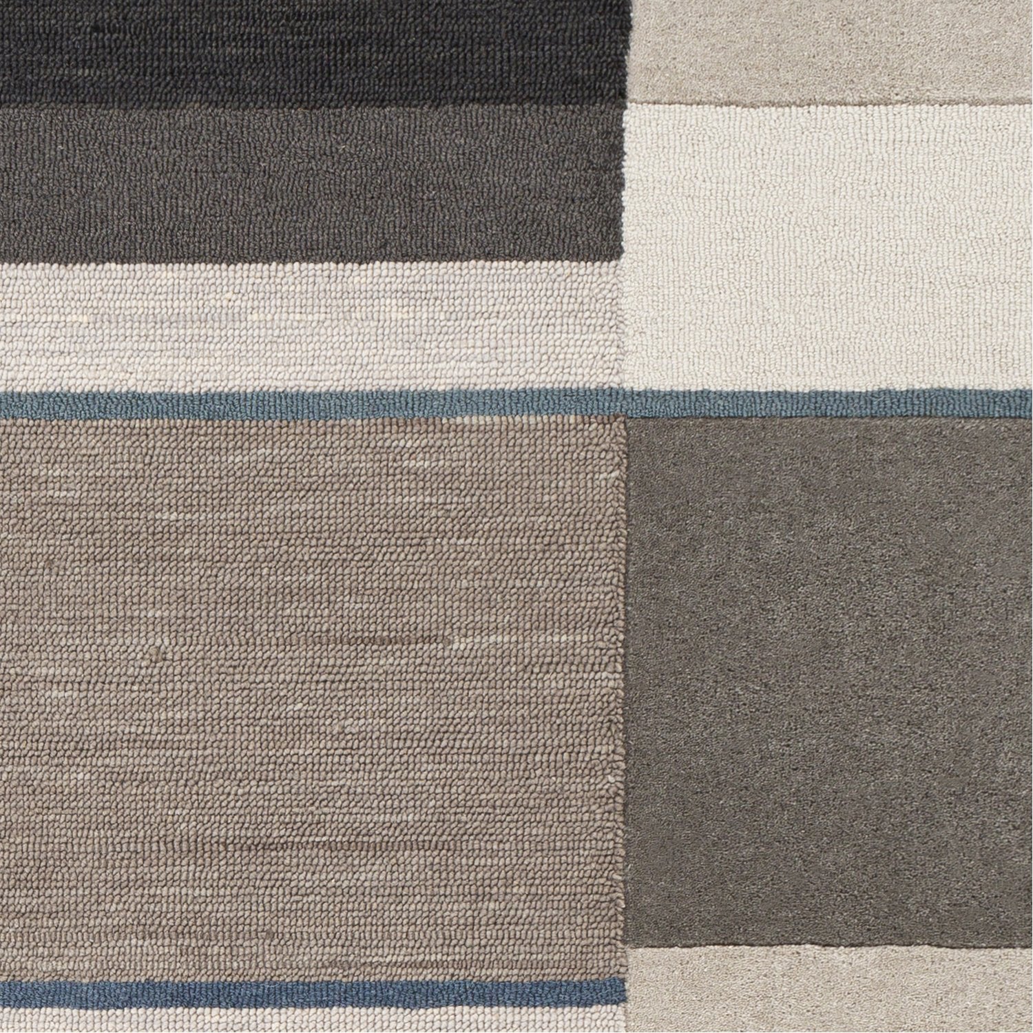 Brooklyn Hand Tufted Rug in Teal, Khaki, Camel, Taupe, Charcoal