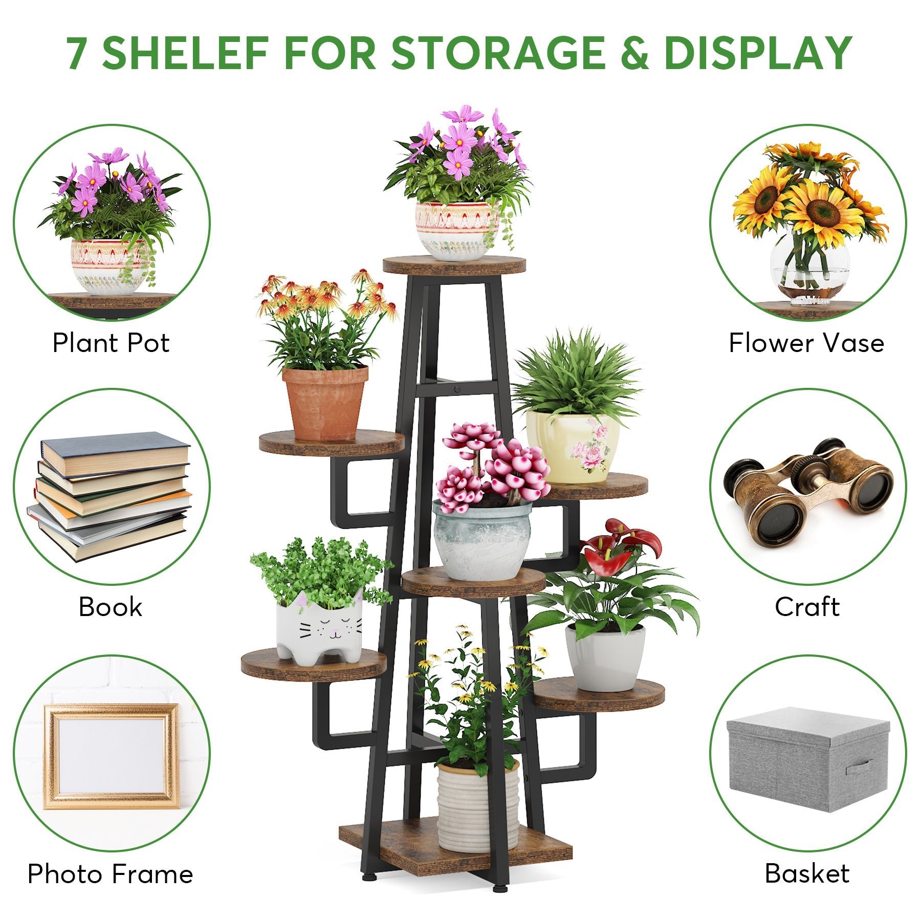 7-Tier Plant Stand, 43.3