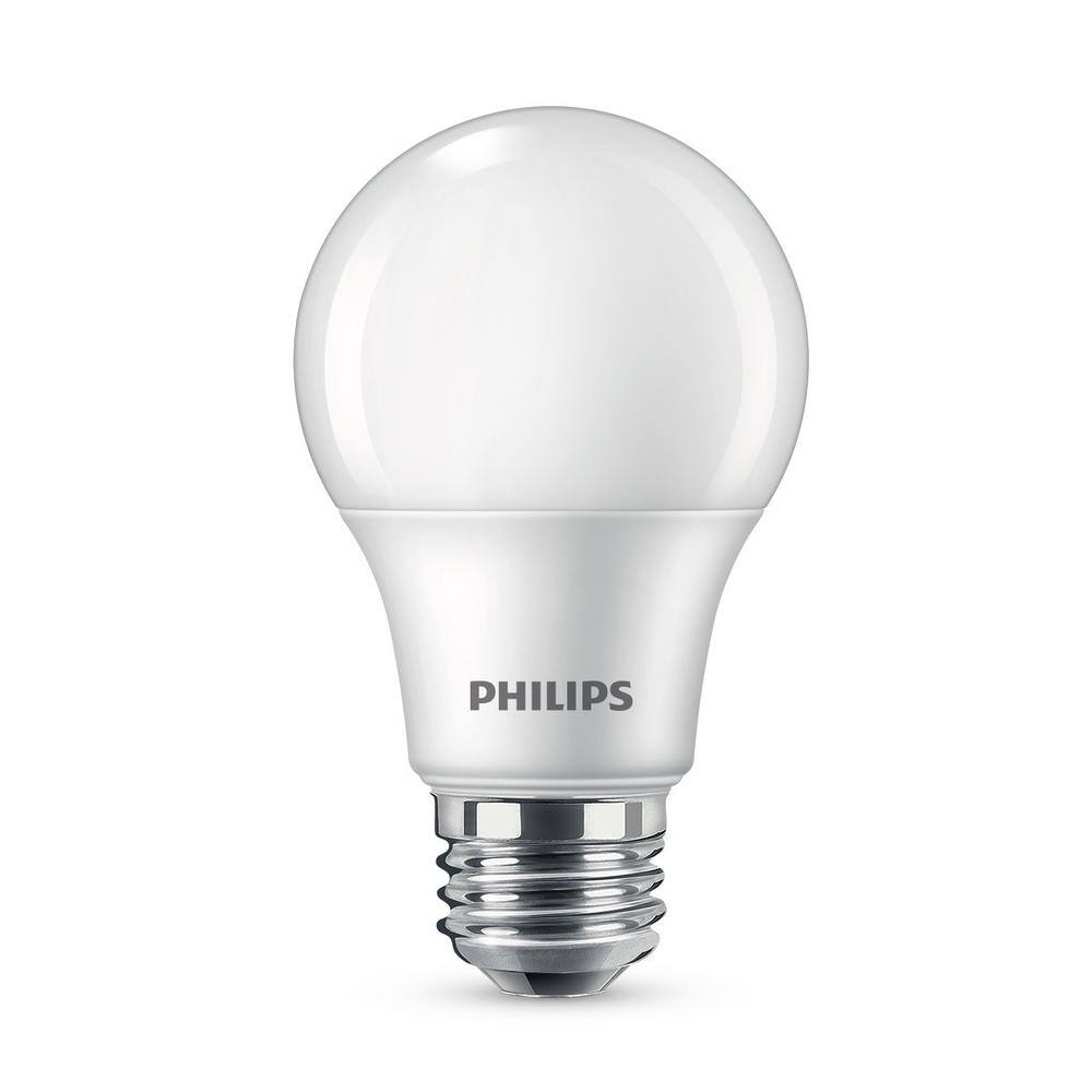 Philips 60-Watt Equivalent A19 Non-Dimmable E26 LED Light Bulb Soft White 2700K (4-Pack) 565457