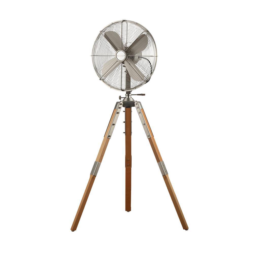 Star Tripod Adjustable-Height 16 in. Oscillating Satin Nickel Pedestal Fan startr16sn