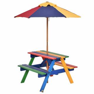 Costway Wood Outdoor Picnic Table with Extension GHM0244