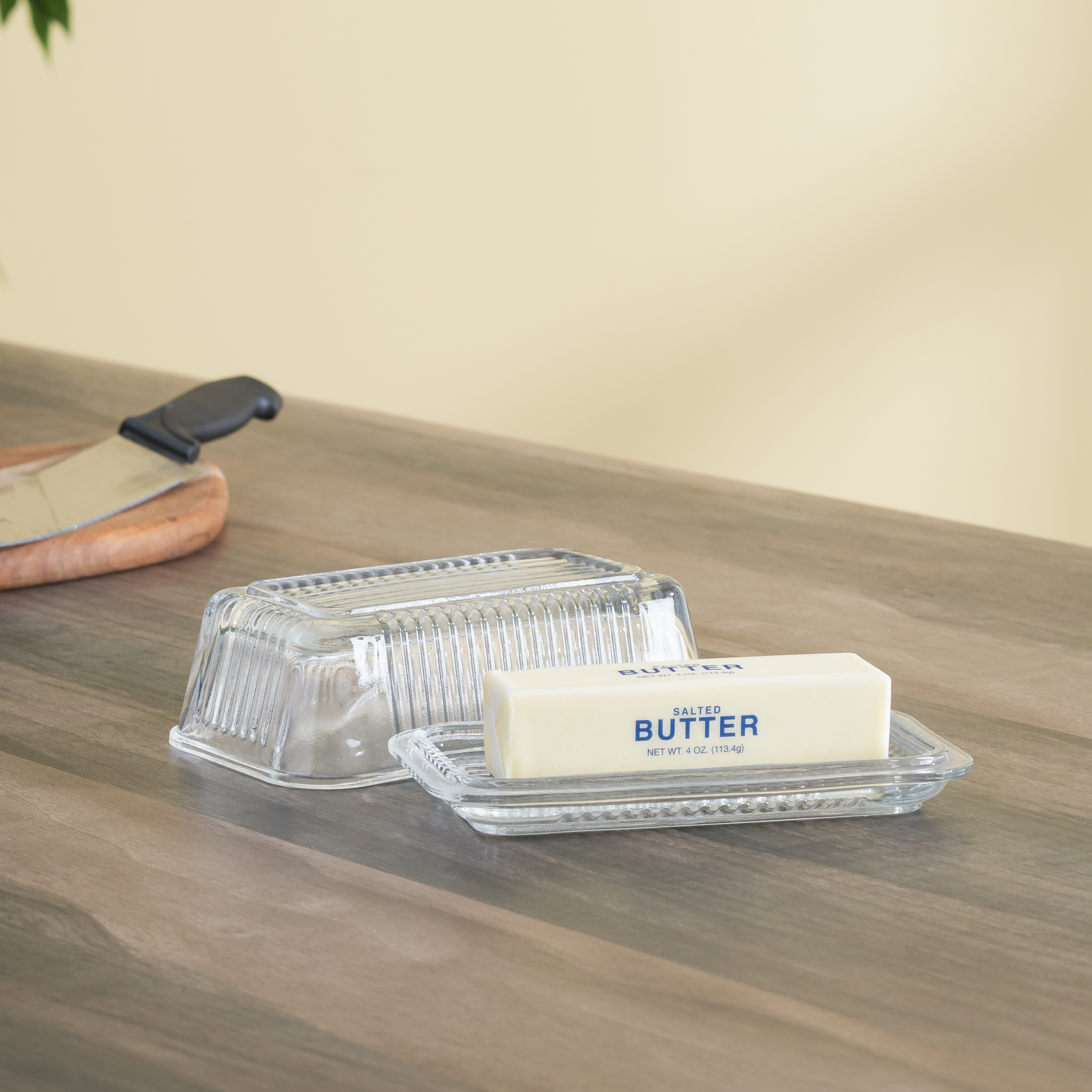 Home Basics Glass Butter Dish