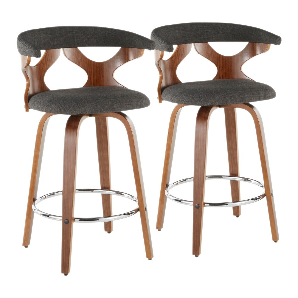 Carson Carrington Viby Fixed Height Counter Stool with Bent Wood Legs   Round Footrest (Set of 2)