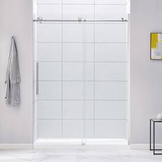 Glacier Bay Cambridge 60 in. W x 78.74 in. H Frameless Sliding Shower Door in Chrome Cambridge