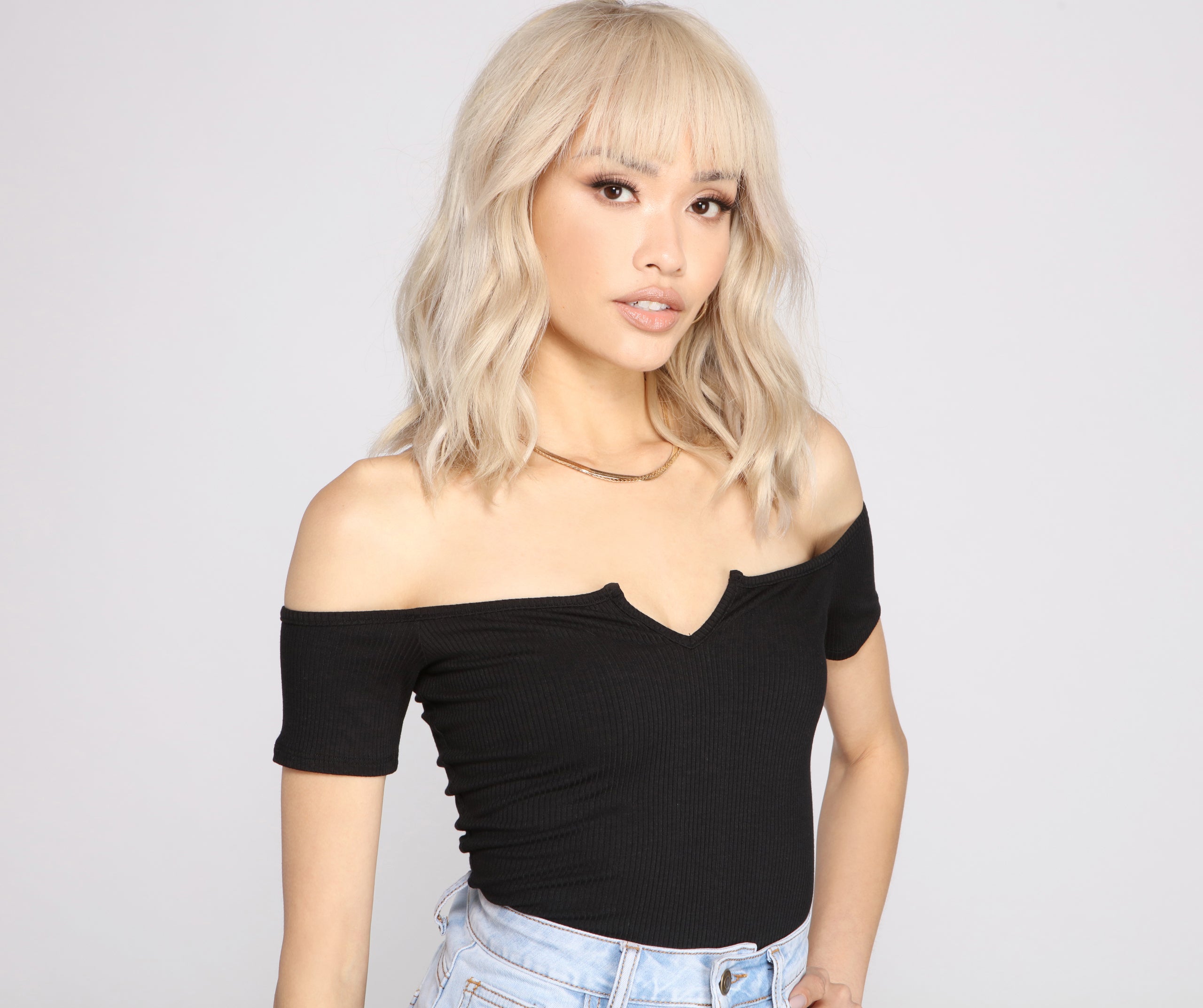 Off The Shoulder Ribbed Bodysuit