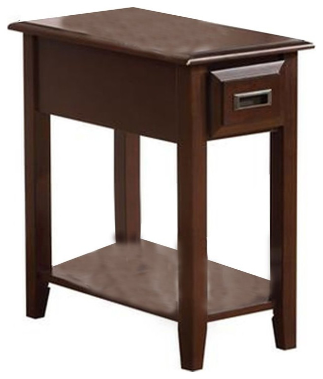 Benjara 22 quotRectangular Solid Wood Side Table with 1 Drawer in Brown   Transitional   Side Tables And End Tables   by Homesquare  Houzz